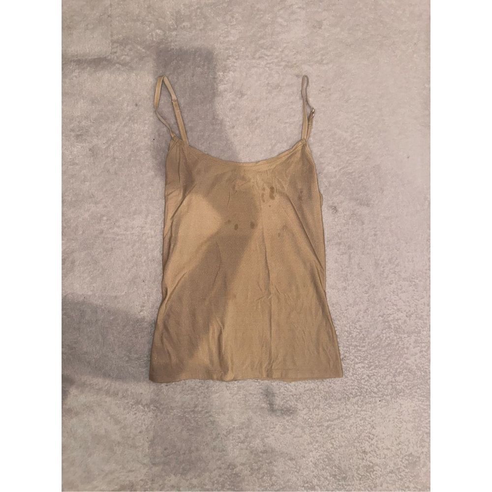 Sheer tan tank top undershirt size S women’s only hearts NYC